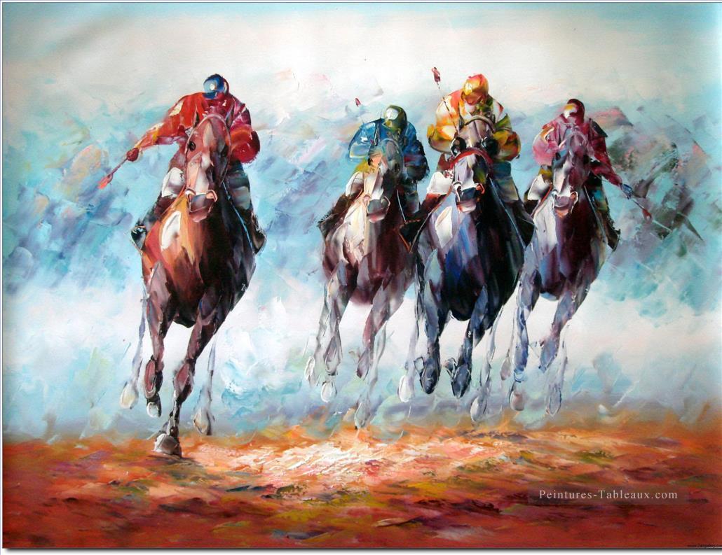 courses de chevaux œuvre au couteau Peintures à l'huile